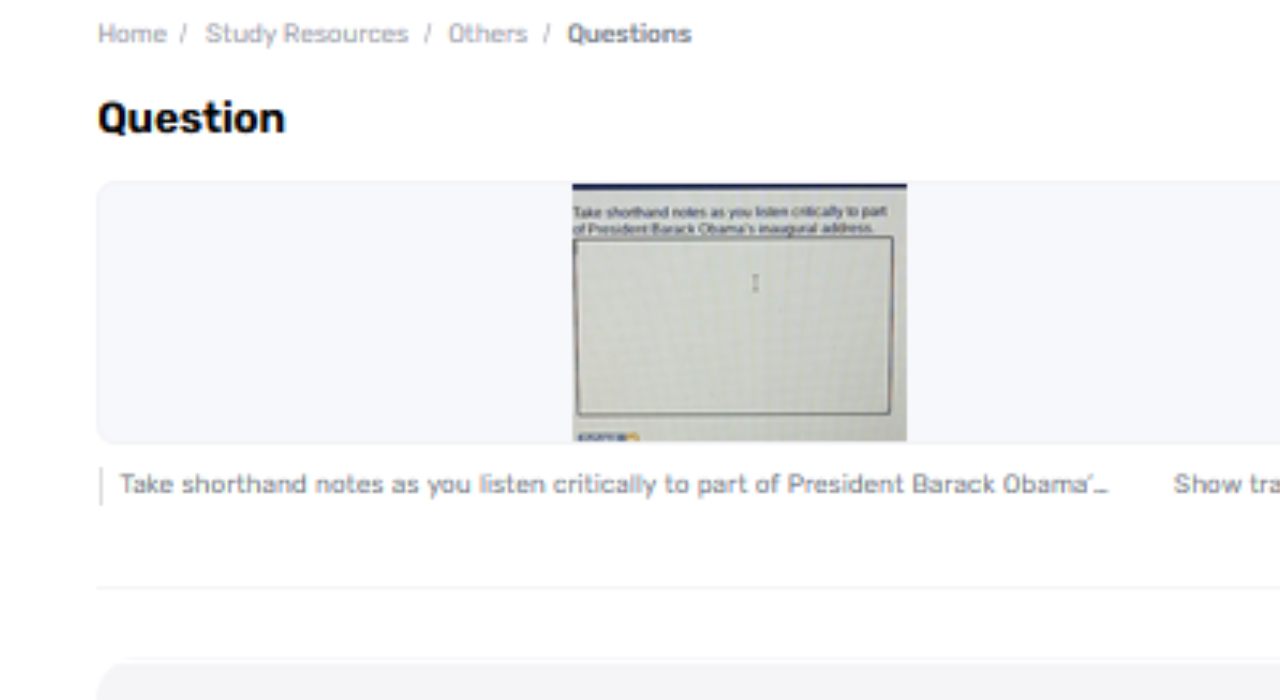 What Are A Few Key Focuses To Note When Taking Shorthand Notes From President Barack Obama's Inaugural Address?